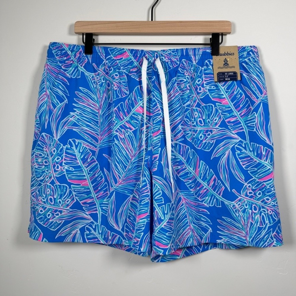 Chubbies The Cruise It or Lose Its 5.5" Classic Swim Trunk XXL Blue Palm NWT